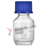 Screw Top Reagent Bottle - Clear/Blue Cap - 50ml
